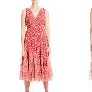 NWOT. SIZE XS. MAX STUDIO TIERED MESH MIDI DRESS